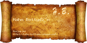 Hahn Bottyán névjegykártya